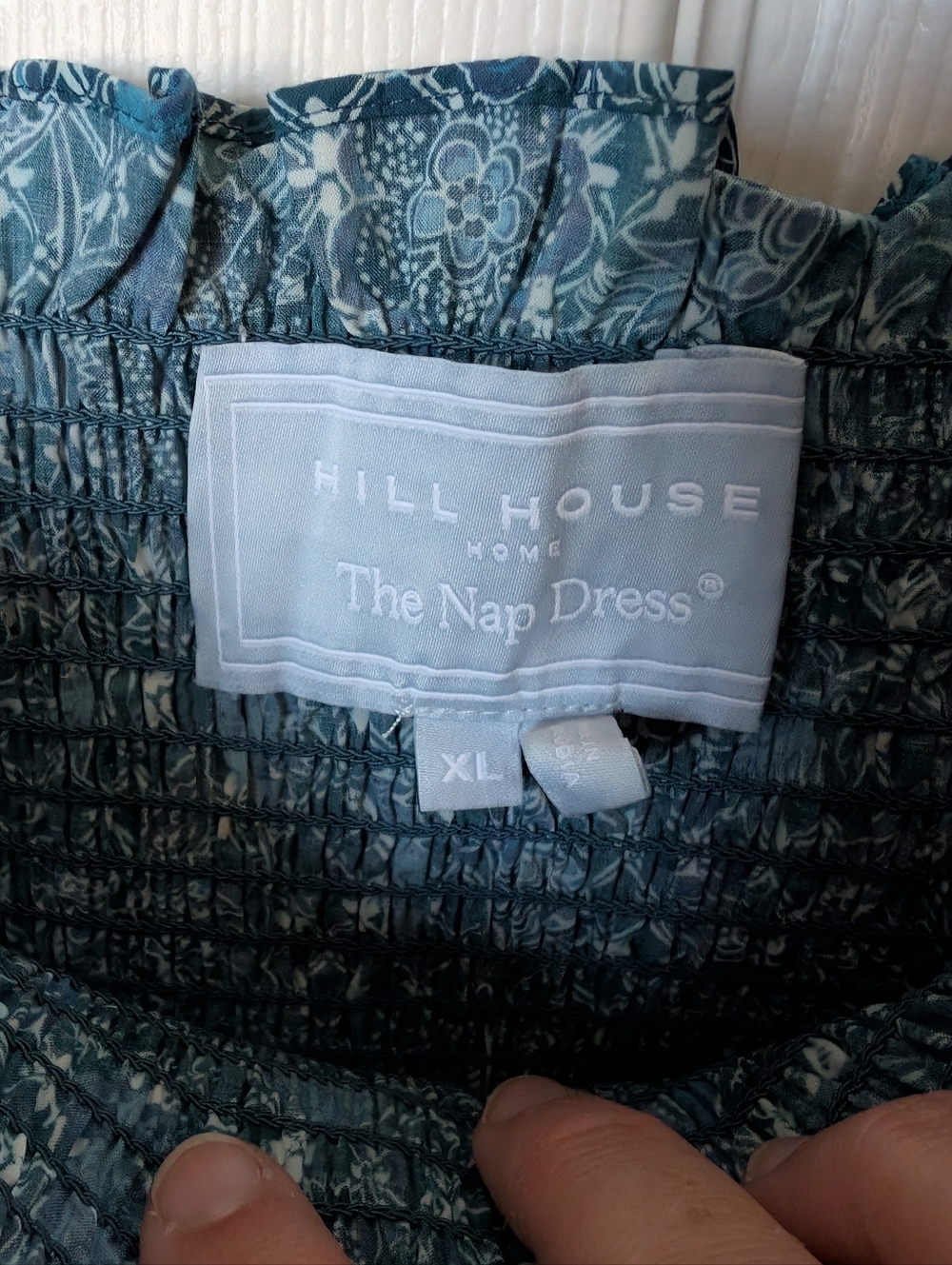 Hill House Nap Dress, Navy Calico Trellis, XL - Picture 4 of 4